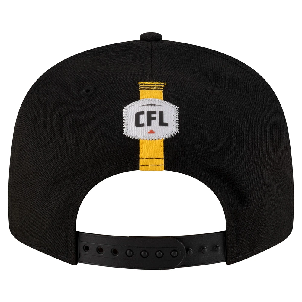 Men's New Era Black Hamilton Tiger-Cats Sideline 9FIFTY Snapback Hat
