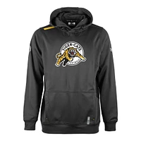 Men's New Era  Black Hamilton Tiger-Cats Sideline Clutch Performance Pullover Hoodie