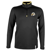 Men's New Era Black Hamilton Tiger-Cats Sideline Edge Performance Quarter-Zip Top