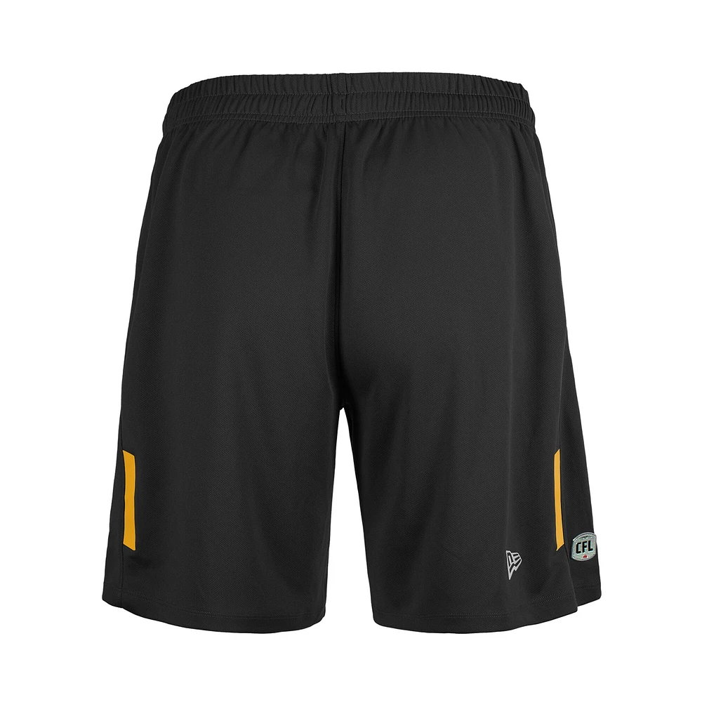 5th & Ocean by New Era Short en tricot pour hommes Hamilton Tiger-Cats Sideline Swift Performance noir