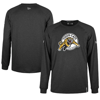 T-shirt à manches longues 5th & Ocean by New Era pour homme, noir Hamilton Tiger-Cats Sideline Thrive Performance