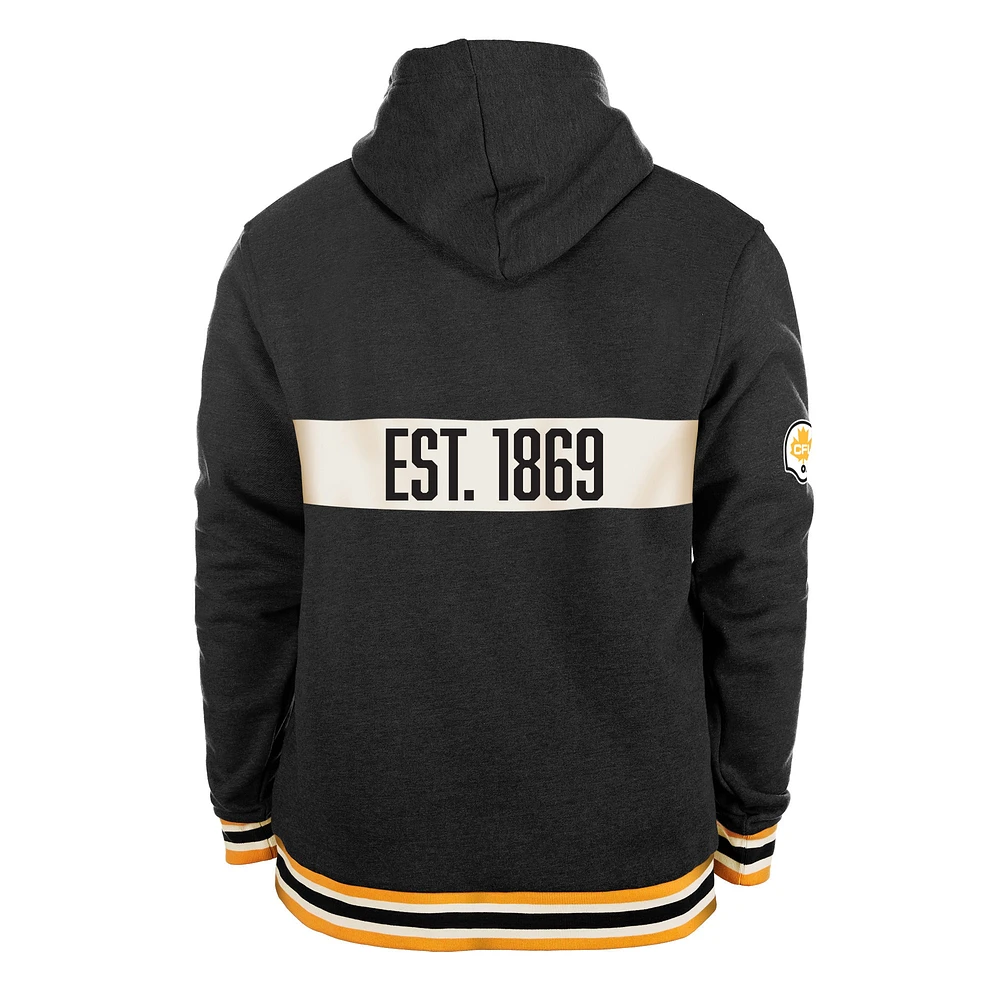 Men's New Era Black Hamilton Tiger-Cats Turf Traditions Pullover Hoodie