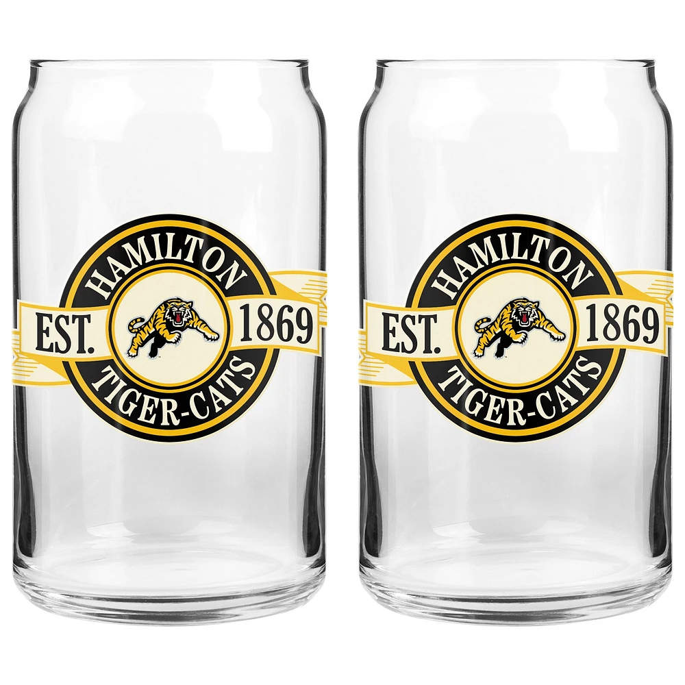 The Sports Vault Hamilton Tiger-Cats 16 oz. Two-Pack Can Glass Set