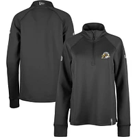 Women's 5th & Ocean by New Era Black Hamilton Tiger-Cats Sideline Piper Performance Raglan Quarter-Zip Top