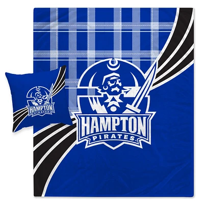 Hampton Pirates Plaid Wave Ensemble de couverture légère et oreiller