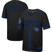 Maillot de baseball boutonné en maille Free Spirited des Hampton Pirates Colosseum noir pour hommes