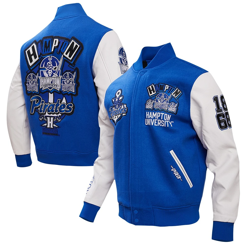 Men's Pro Standard Royal Hampton Pirates Homecoming Varsity Full-Snap Jacket