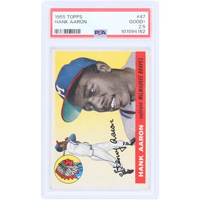 Hank Aaron Milwaukee Braves 1955 Topps #47 PSA Authenticated 2.5 Card
