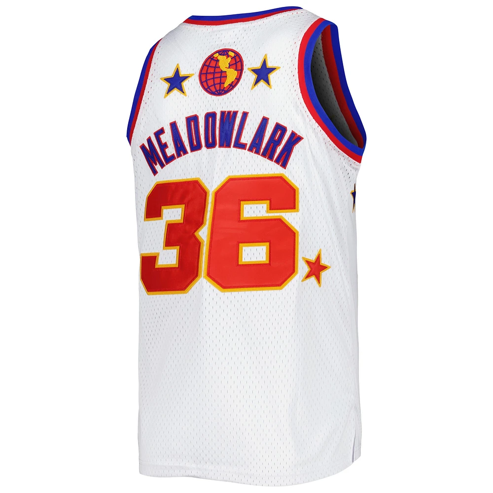 Bagues et couronnes pour hommes Meadowlark Lemon White Harlem Globetrotters Swingman Jersey