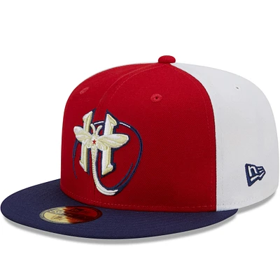 Casquette ajustée 59FIFTY des Sénateurs de Harrisburg Marvel x Minor League New Era pour homme, rouge/bleu marine