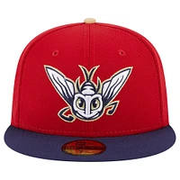 Casquette ajustée 59FIFTY pour hommes des soirées thématiques Harrisburg Senators Mayflies de New Era, rouge