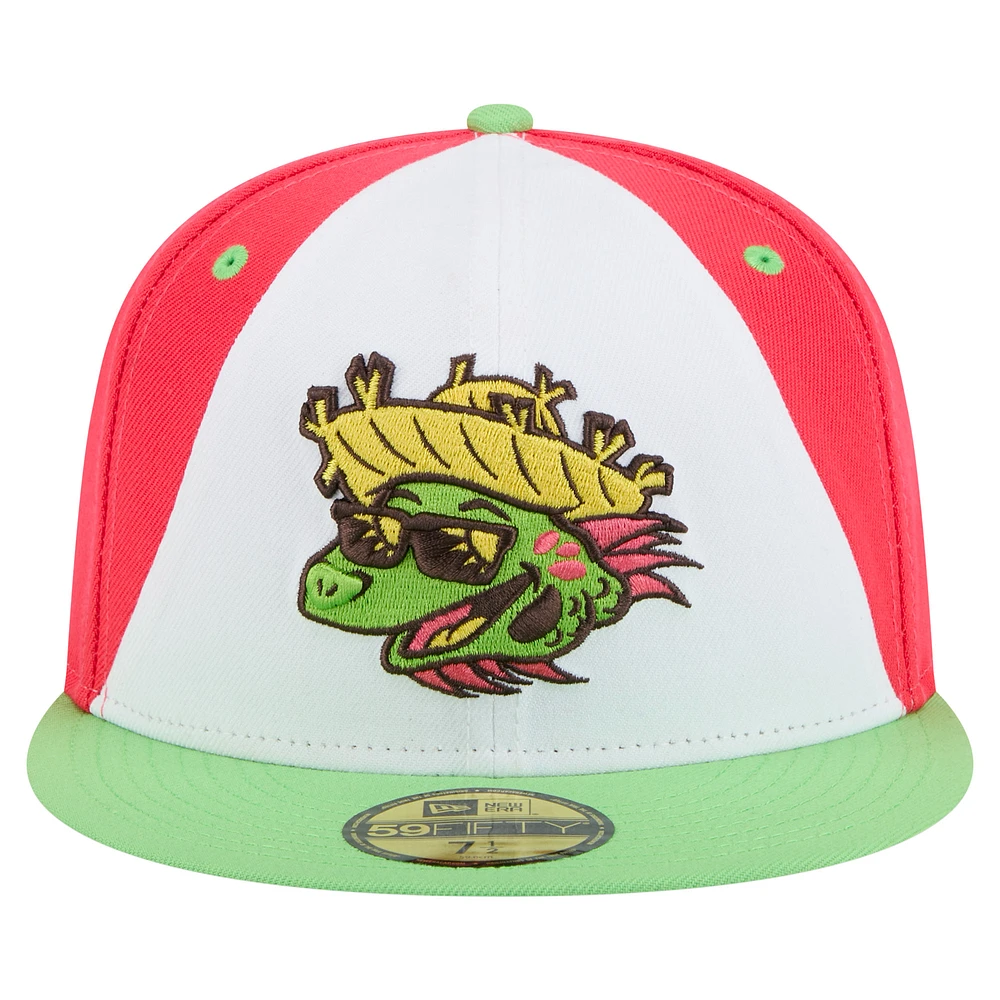 Men's New Era White/Light Green Harrisburg Senators Copa de la Diversión 59FIFTY Fitted Hat