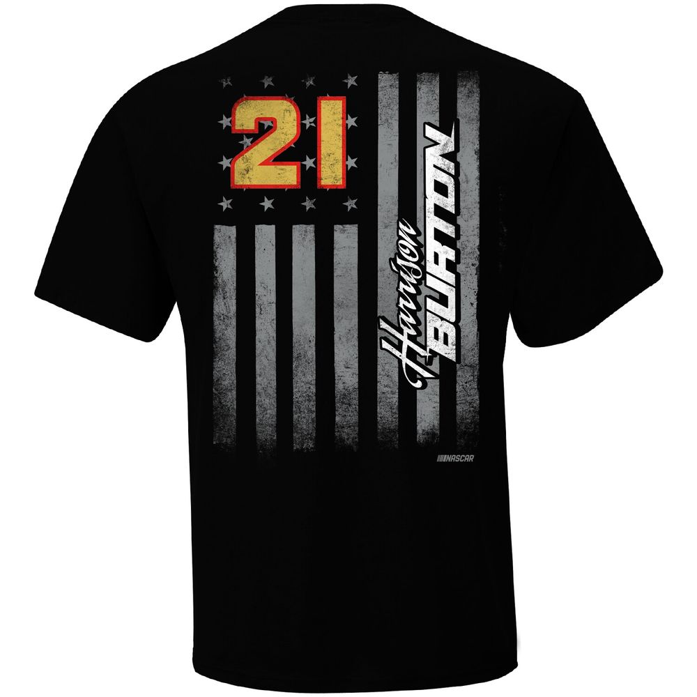 Men's Checkered Flag Black Harrison Burton Exclusive Tonal T-Shirt