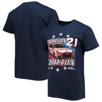 Men's Checkered Flag Navy Harrison Burton Stars & Stripes T-Shirt