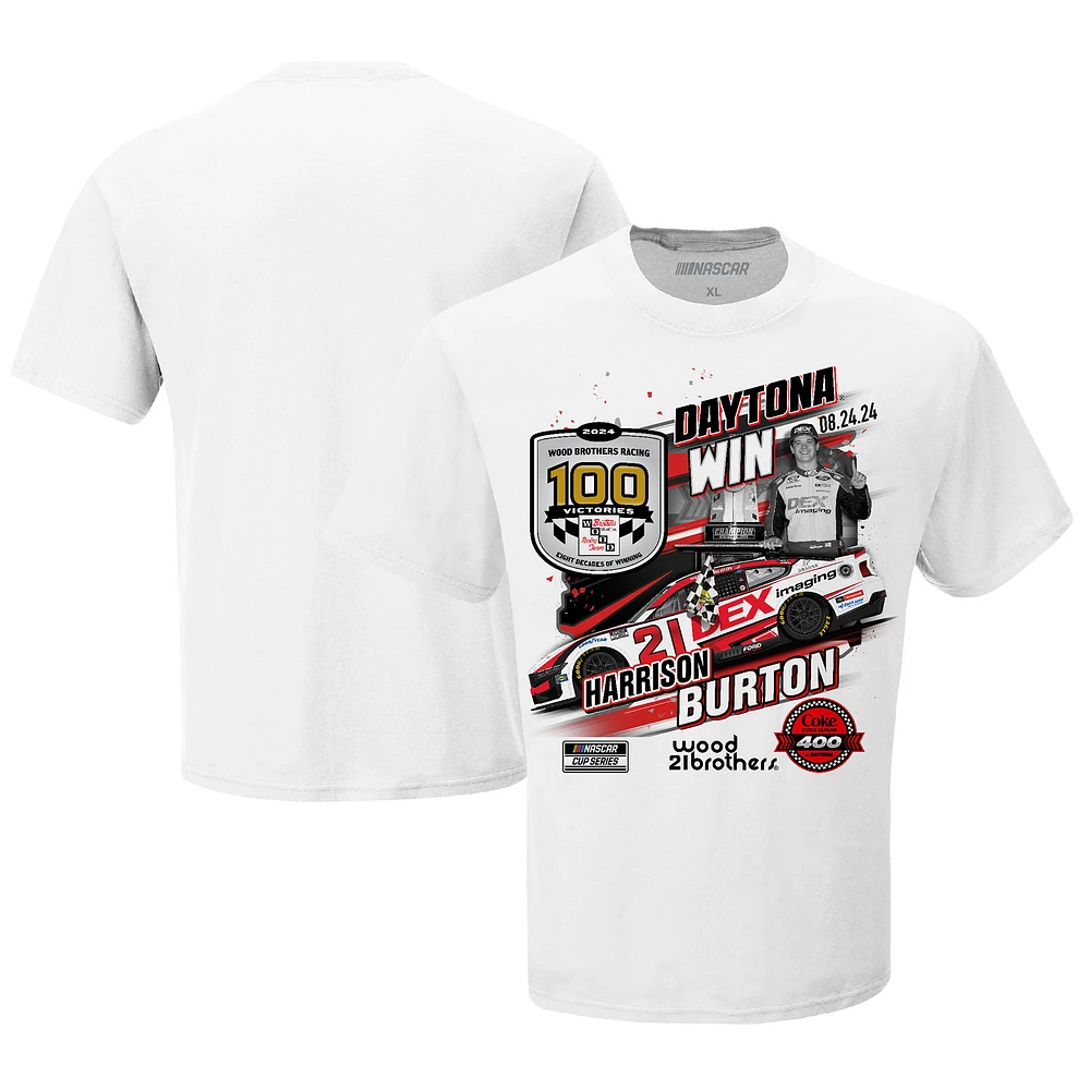 T-shirt à damier pour homme Harrison Burton 2024 Coke Zero Sugar 400 Race Winner