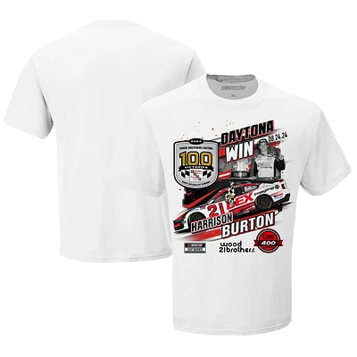 Men's Checkered Flag Sports White Harrison Burton 2024 Coke Zero Sugar 400 Race Winner T-Shirt