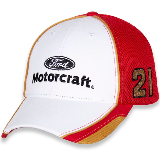 Drapeau à damiers blanc/rouge Harrison Burton Motorcraft Element Mesh Casquette réglable pour homme