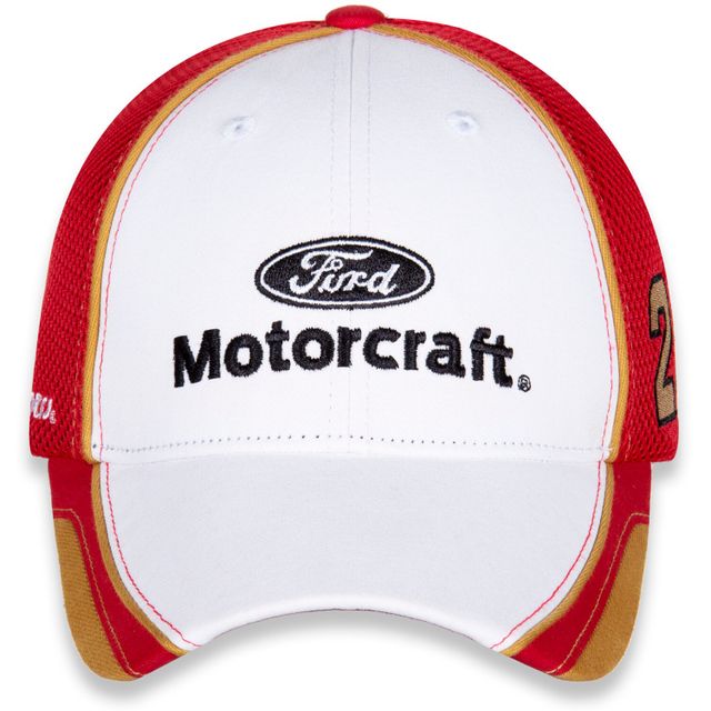 Drapeau à damiers blanc/rouge Harrison Burton Motorcraft Element Mesh Casquette réglable pour homme