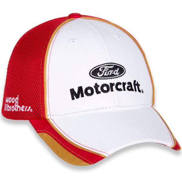 Drapeau à damiers blanc/rouge Harrison Burton Motorcraft Element Mesh Casquette réglable pour homme