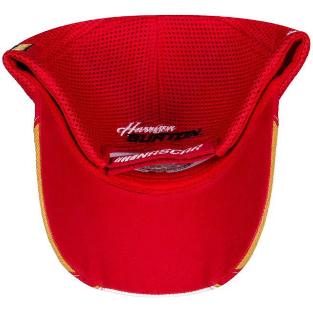 Drapeau à damiers blanc/rouge Harrison Burton Motorcraft Element Mesh Casquette réglable pour homme