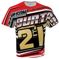 Men's Checkered Flag White Harrison Burton Sublimated Speedster T-Shirt