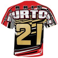 Men's Checkered Flag White Harrison Burton Sublimated Speedster T-Shirt