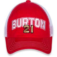 Women's Checkered Flag Red/White Harrison Burton Name & Number Adjustable Hat