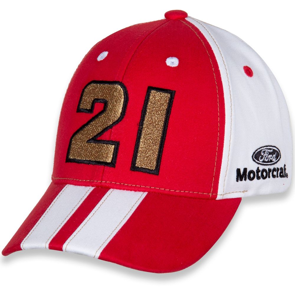 Youth Checkered Flag Red/White Harrison Burton Motorcraft Big Number Adjustable Hat