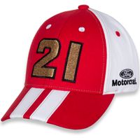 Youth Checkered Flag Red/White Harrison Burton Motorcraft Big Number Adjustable Hat