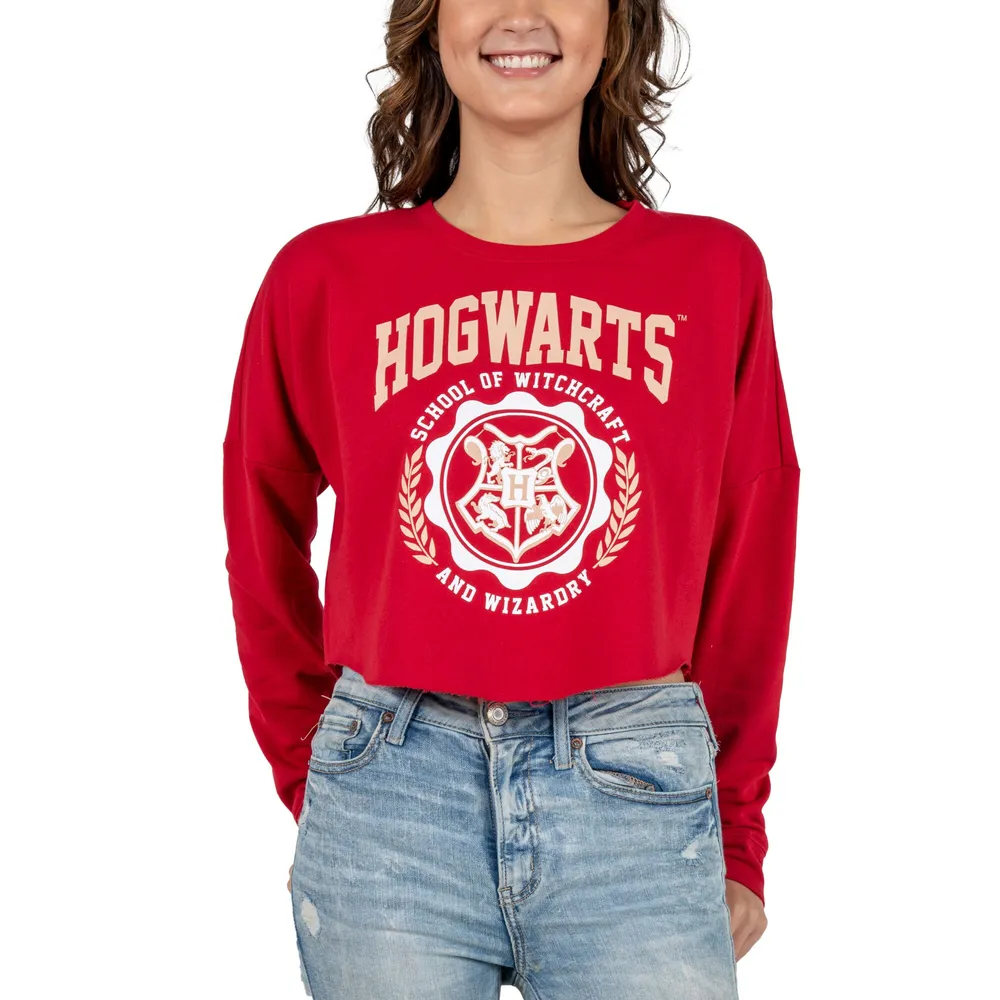 Demon Play Bewolkt Sterkte Lids Harry Potter BIOWORLD Women's Hogwarts Cropped Long Sleeve T-Shirt -  Red | Connecticut Post Mall