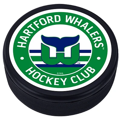 Hartford Whalers - Rondelle de hockey texturée vintage verte