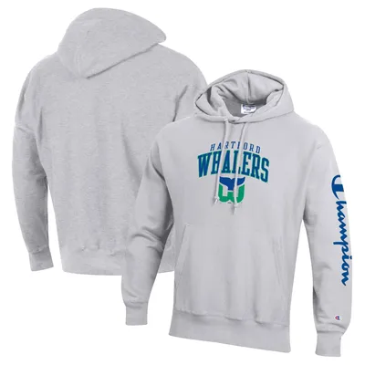 Hartford Whalers Champion Reverse Weave Pullover Hoodie - Heather Gray
