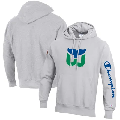 Hartford Whalers Champion Reverse Weave Pullover Hoodie - Heathered Gray