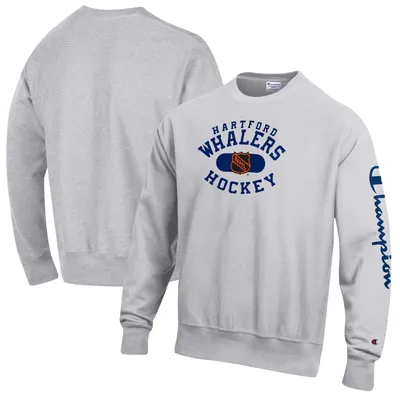 Hartford Whalers Champion Reverse Weave Pullover Sweatshirt - Heathered Gray