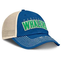 Men's Fanatics Blue/Natural Hartford Whalers Veteran Trucker Adjustable Hat