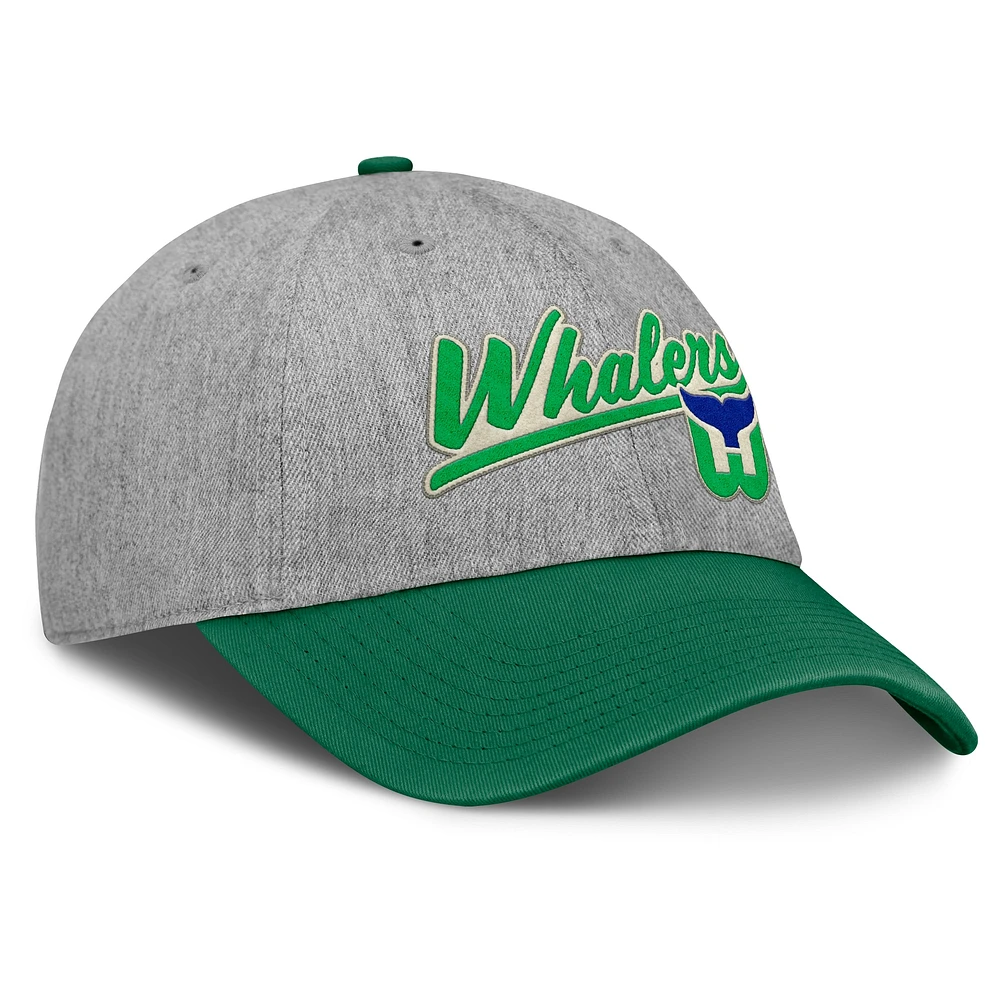 Men's Fanatics Gray/Green Hartford Whalers Rebound Adjustable Hat