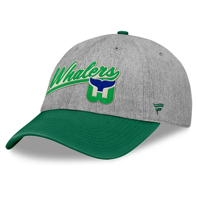 Men's Fanatics Gray/Green Hartford Whalers Rebound Adjustable Hat