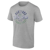 T-shirt gris fanatiques pour hommes avec emblème des Hartford Whalers