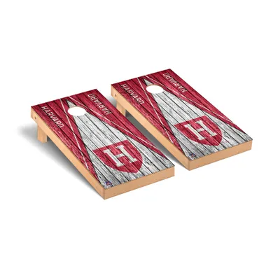 Harvard Crimson 2' x 4' Weathered Triangle Cornhole Board Set