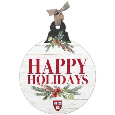 Harvard Crimson 20'' x 24'' Happy Holidays Ornament Sign