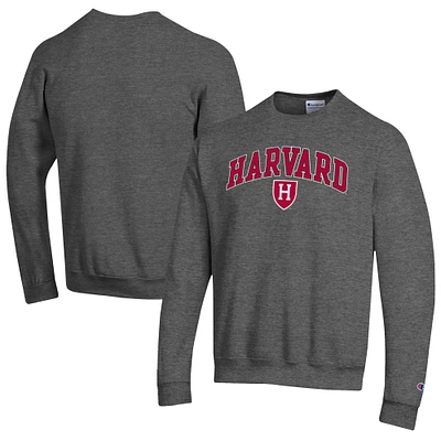 Sweat-shirt à enfiler avec logo Arch Over Champion Heather Charcoal Harvard Crimson pour homme