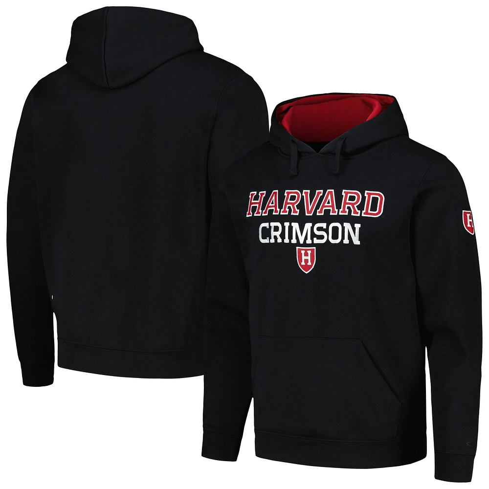 Sweat à capuche noir Colosseum Harvard Crimson Sunrise pour homme