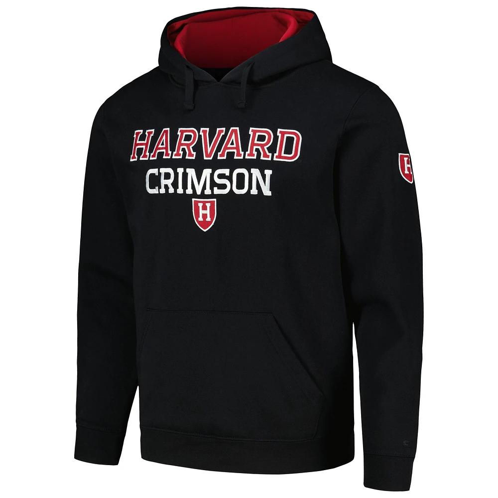 Sweat à capuche noir Colosseum Harvard Crimson Sunrise pour homme