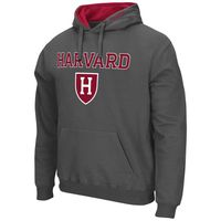 Men's Colosseum Charcoal Harvard Crimson Arch and Logo Pullover Hoodie