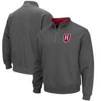 Men's Colosseum Charcoal Harvard Crimson Tortugas Team Logo Quarter-Zip Jacket