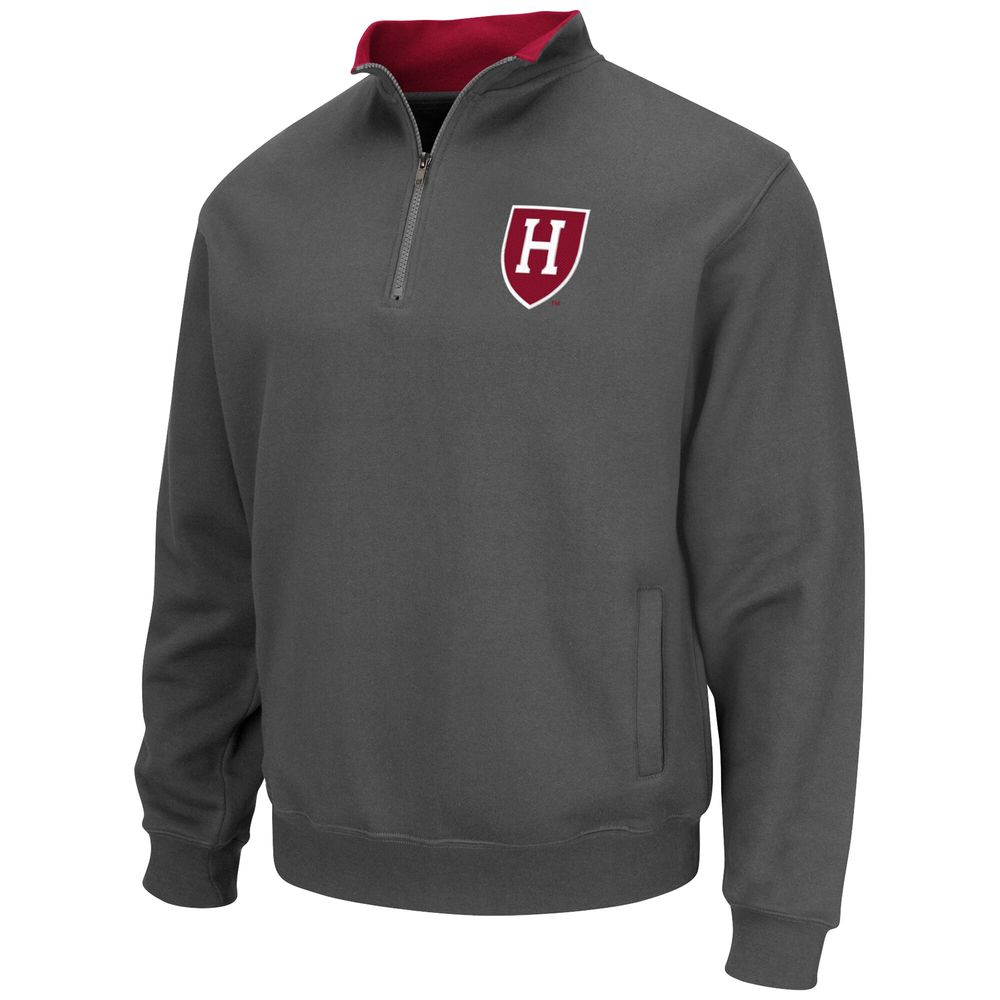 Men's Colosseum Charcoal Harvard Crimson Tortugas Team Logo Quarter-Zip Jacket