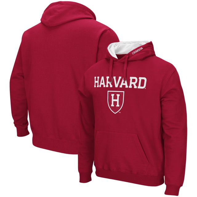 Chandail à capuchon Colosseum Crimson Harvard Arch et logo pour hommes