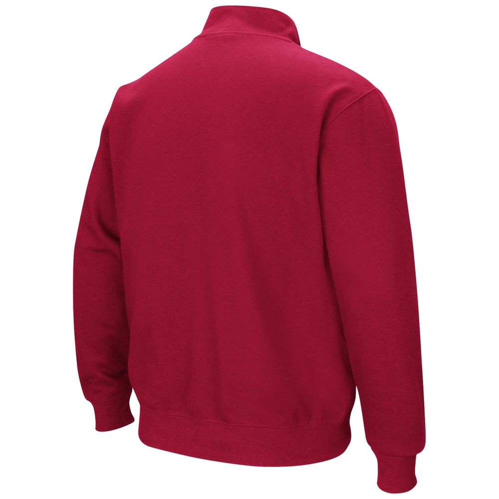 Men's Colosseum Crimson Harvard Tortugas Team Logo Quarter-Zip Jacket