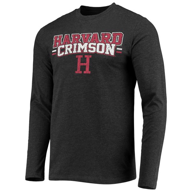 Concepts Sport Crimson/Heathered Charcoal Harvard Crimson Meter T-shirt à manches longues et pantalon Ensemble de nuit