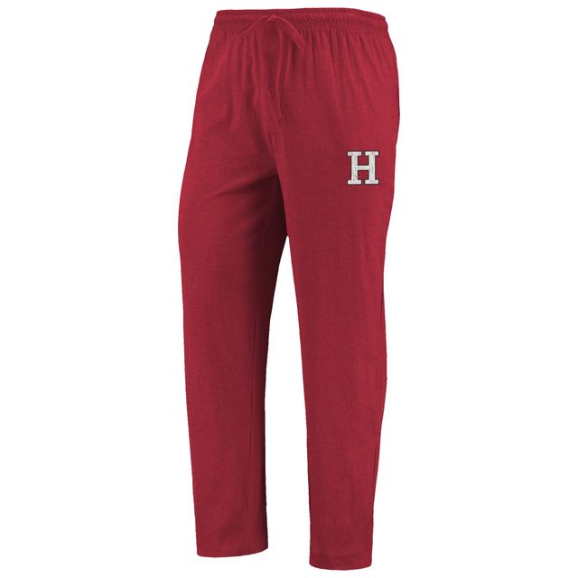 Concepts Sport Crimson/Heathered Charcoal Harvard Crimson Meter T-shirt à manches longues et pantalon Ensemble de nuit